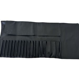 Bobbi Brown Make-Up Brush Holder Case Folding Roll-Up Travel Bag Pouch - Black